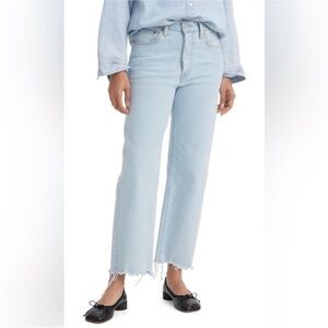 Levi Ribcage Straight Leg Ankle Mermaid Diva Size 27 Raw Hem